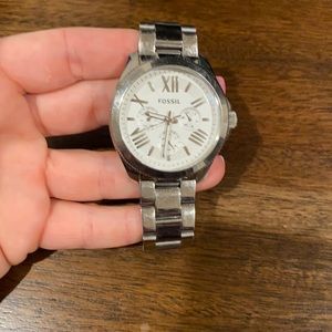 Fossil watch silver